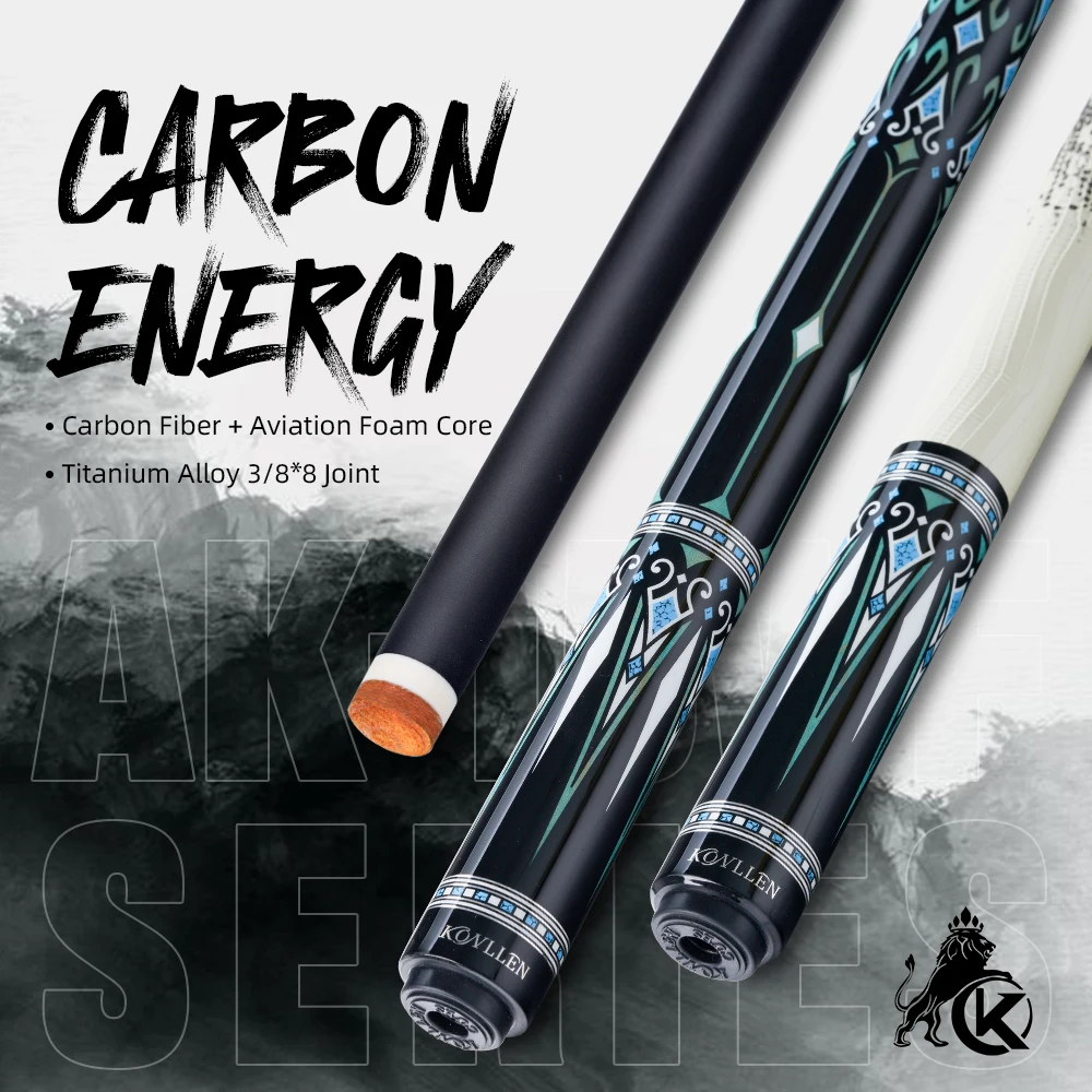 

KONLLEN AK-15WF Кий из углеродного волокна с наконечником 12,5 мм, профессиональные бильярдные кии для бильярдного кия