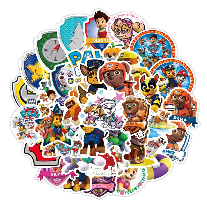 3 Styles Paw Patrol Stickers Cartoon Figure Sticker Skateboard Fridge Suitcase Phone Notebook Graffiti Sticker Birthday Gifts