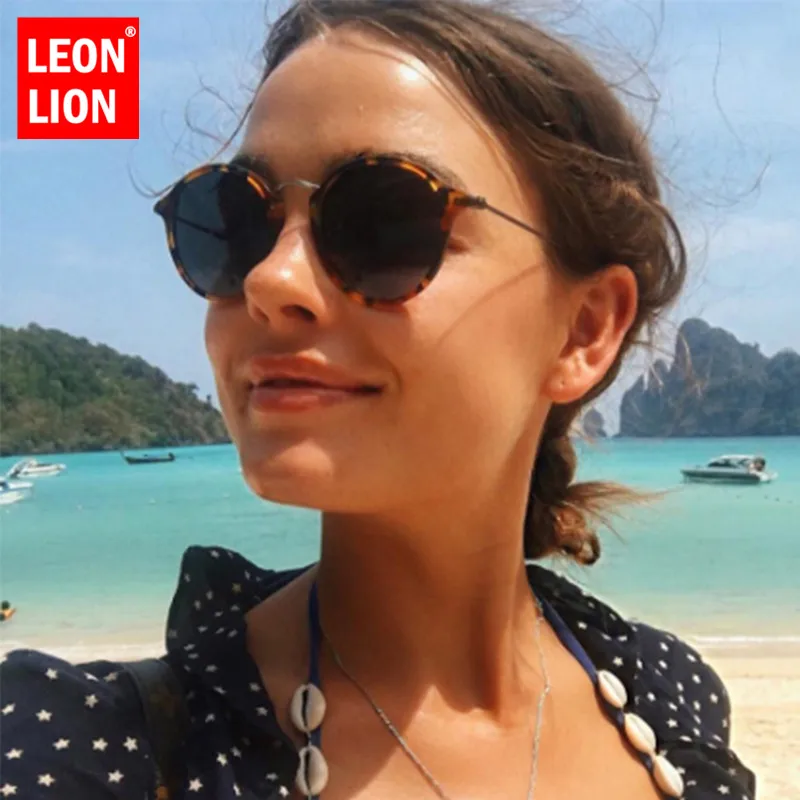 LeonLion Round Retro Sunglasses Women Fashion Womens Sunglasses Brand Designer Glasses For Women Mirror Oculos De Sol Feminino