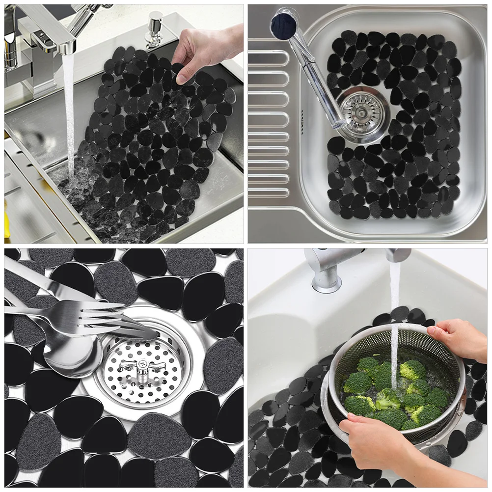 2 قطعة حصيرة بالوعة البلاستيكية للمطبخ المضادة للانزلاق أسفل حامي تصميم جوفاء وسادة تجفيف الأطباق للمنزل بالوعة استنزاف حصيرة #2