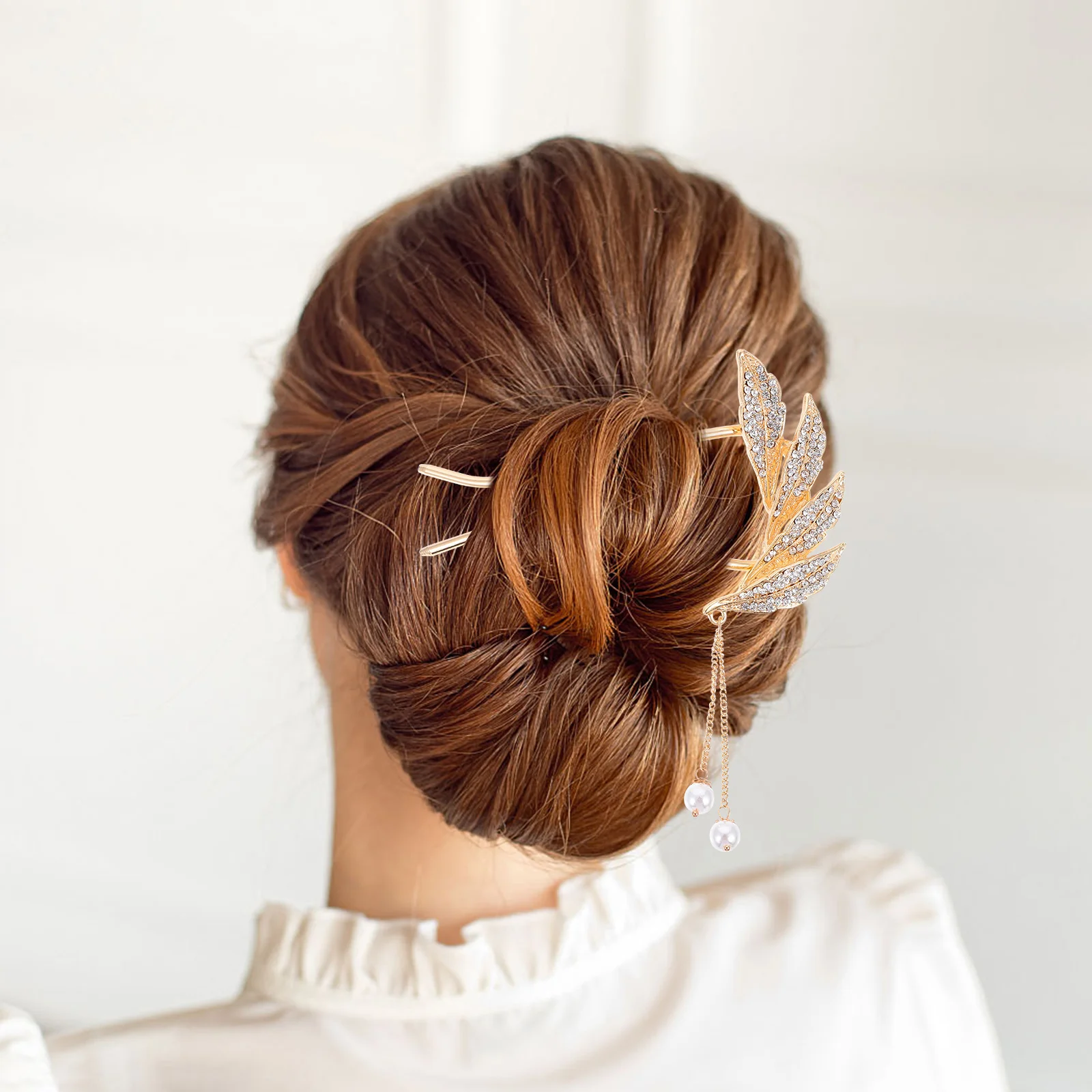 パールアクセント U 字型ヘアクランプ スタイリッシュなタッセルヘアピン 女性用 エレガントな髪飾り 宴会 記念日 ベビーに最適