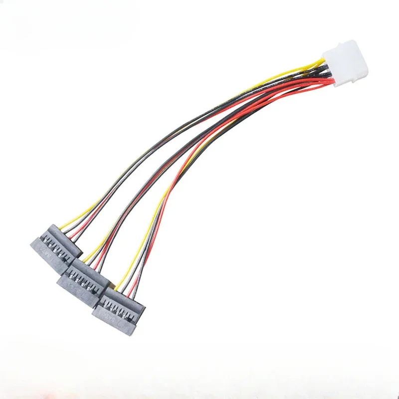 SATA Adapter Cable IDE 4Pin Male To 3 Port SATA Female Splitter Hard Drive Power Supply Cable SATA Cable 22cm