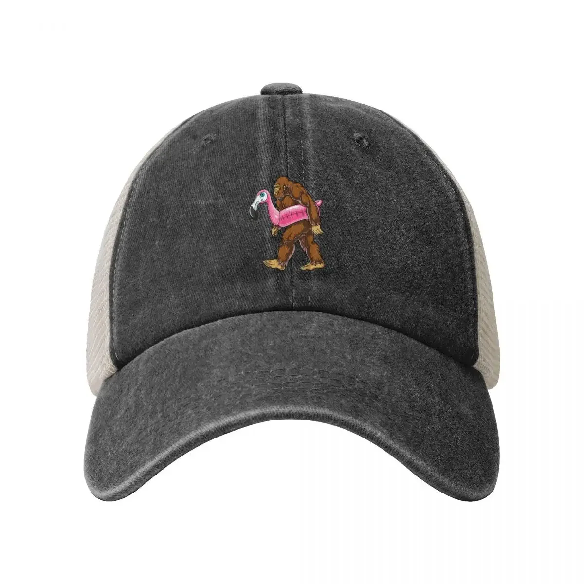 Pool Party Bigfoot Flamingo T shirt Sasquatch Pink Float Baseball Cap Golf Cap Christmas Hat beach hat For Man Women's