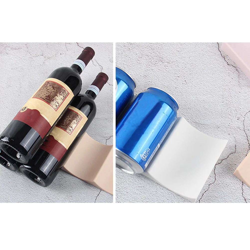 

Wine Rack Plastic Stackable Bottle Holder Non-Slip Mat For Fridge Countertop Cooler Storage Kitchen Pantry Organizer Light