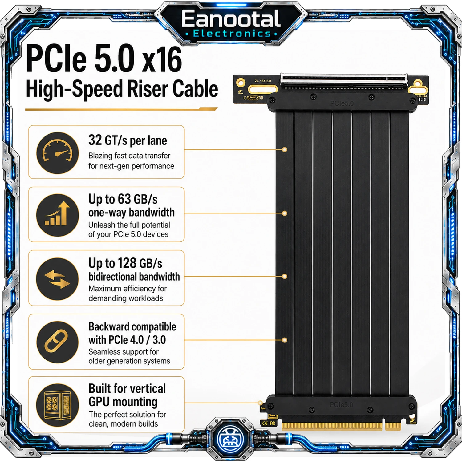 PCIe 5.0 x16 GPU-Verlängerungs – Gpu Vertical Mount Bewertung und Preis
