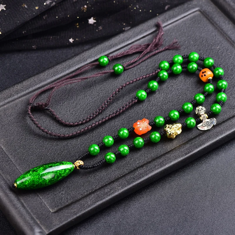 

Imitation Green Horn Pendant Necklace Jewelry Accessories Buddha Beads Components