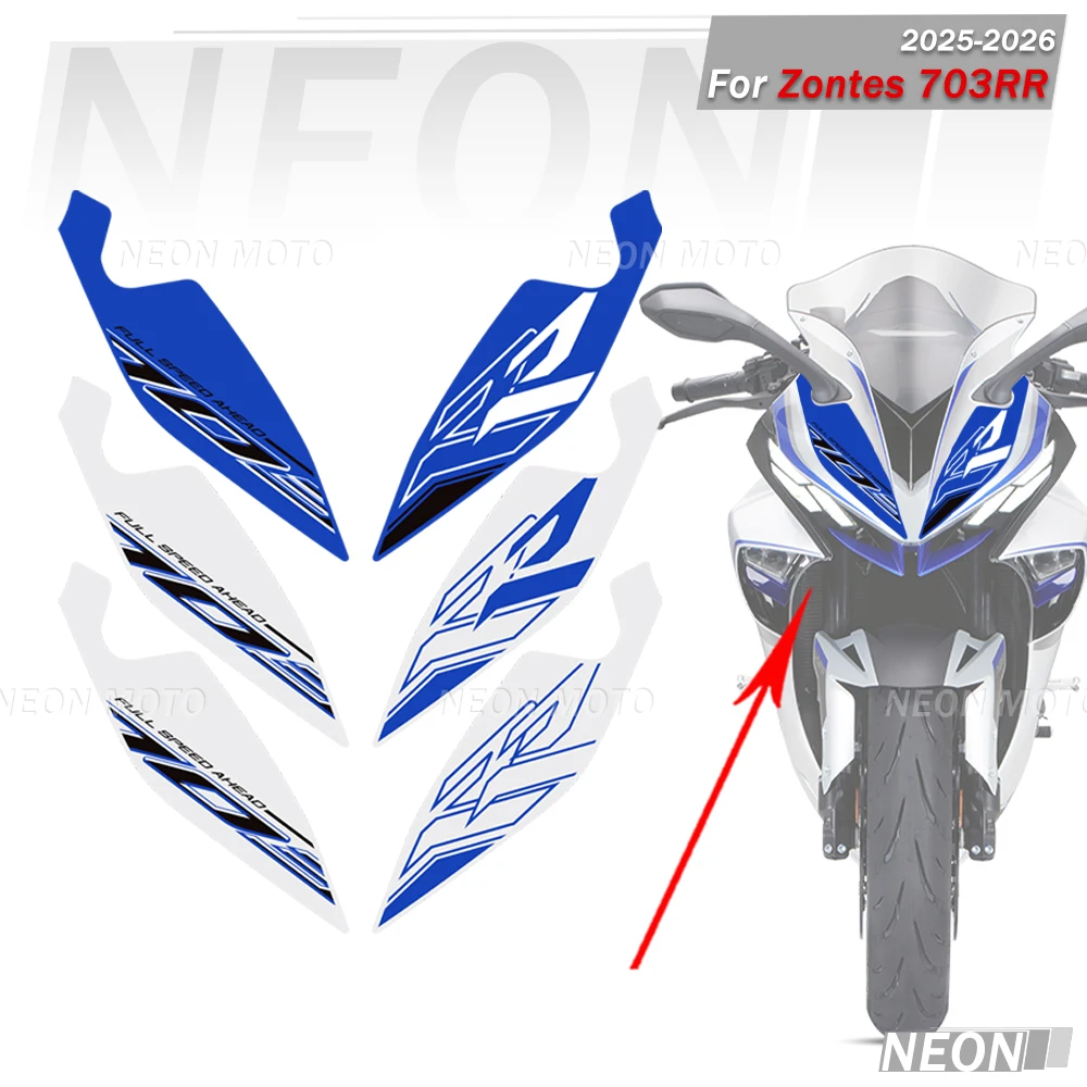 

For Zontes 703RR 703 RR 2025 2026 Motorcycle Tank Pad Front Face Fender Headstock Protection Protector Stickers Decals