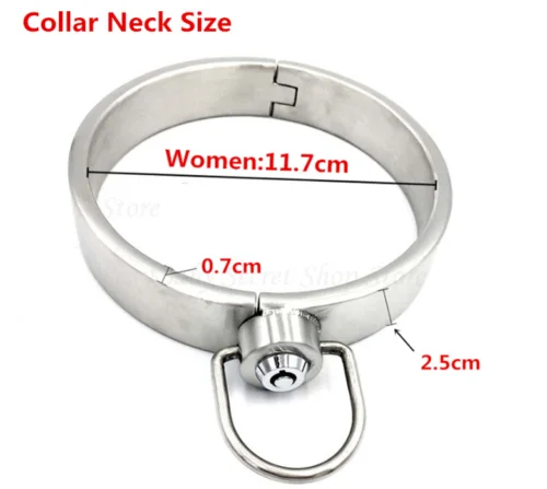 Metal Posture Slave Bondage Neck Collar Stainless Steel Locking for Couples Steel Locking BDSM