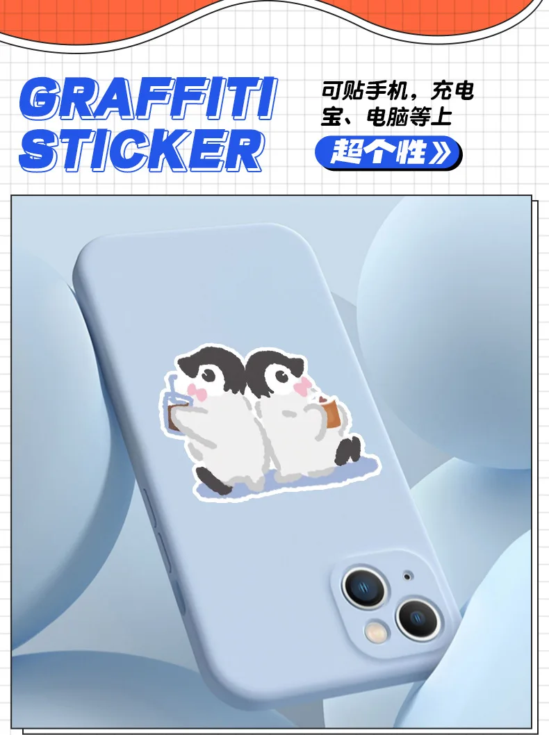 10/50 قطعة المائية البطريق خربش المدرسية كوب ماء دفتر الديكور الإبداعية القرطاسية ملصق مضاد للمياه لعبة أطفال #6