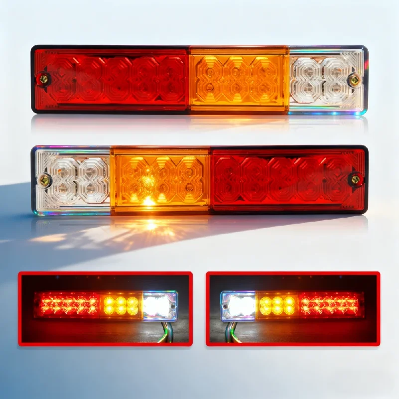 2Pcs Trailer Taillights 12V 24V LED Rear Lights For Loader Forklift Tail Lights Tractor Back Headlight