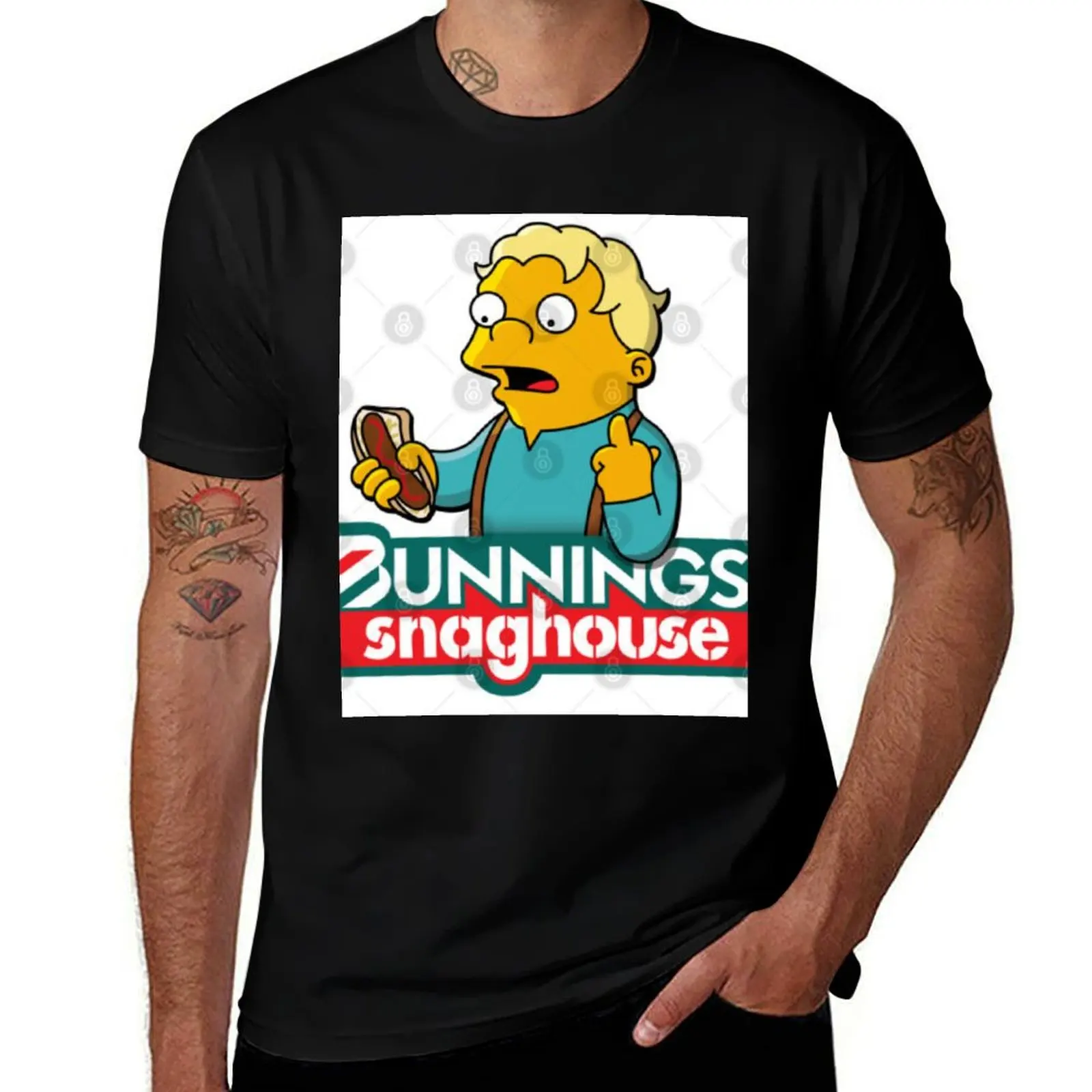 

Bunnings snag design T-Shirt man t shirt designer t shirts for man slim fit man t shirt graphic T-Shirt