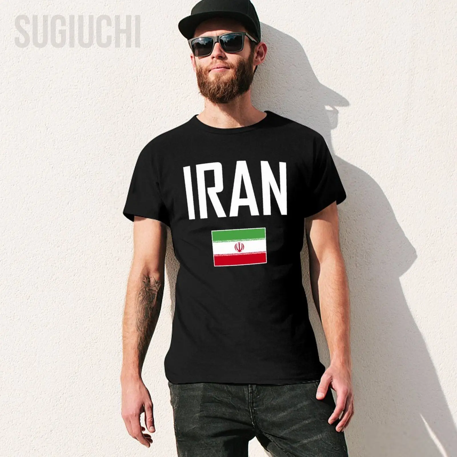 Unisex Men Tshirt IRAN Flag And Font Tees T-Shirt O-neck T Shirts Women Boys 100% Cotton Clothing More Color