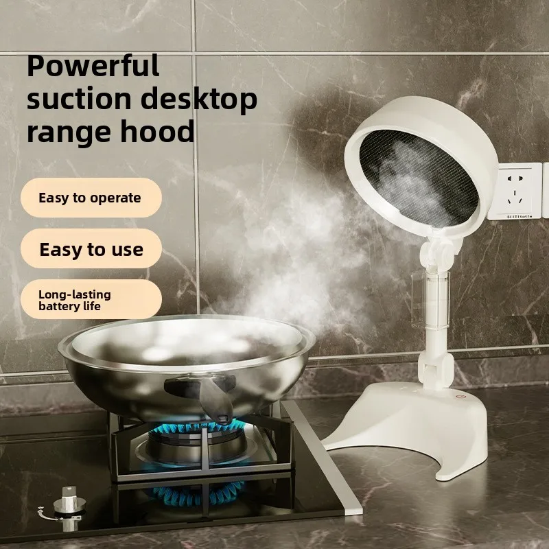 8W Desktop Cooker Hood Tabletop Range Hoods 3 Speed Strong Suction Low Noise Multifunction Foldable Portable Kitchen Exhaust Fan