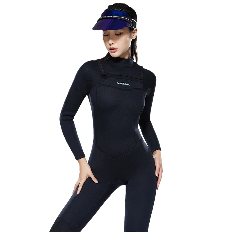 Wetsuit 3/2mm Neoprene Chest Zipper Long Sleeves Scuba Diving Suit for Swimming,Snorkeling Surfing Full Body One Piece Men/Women