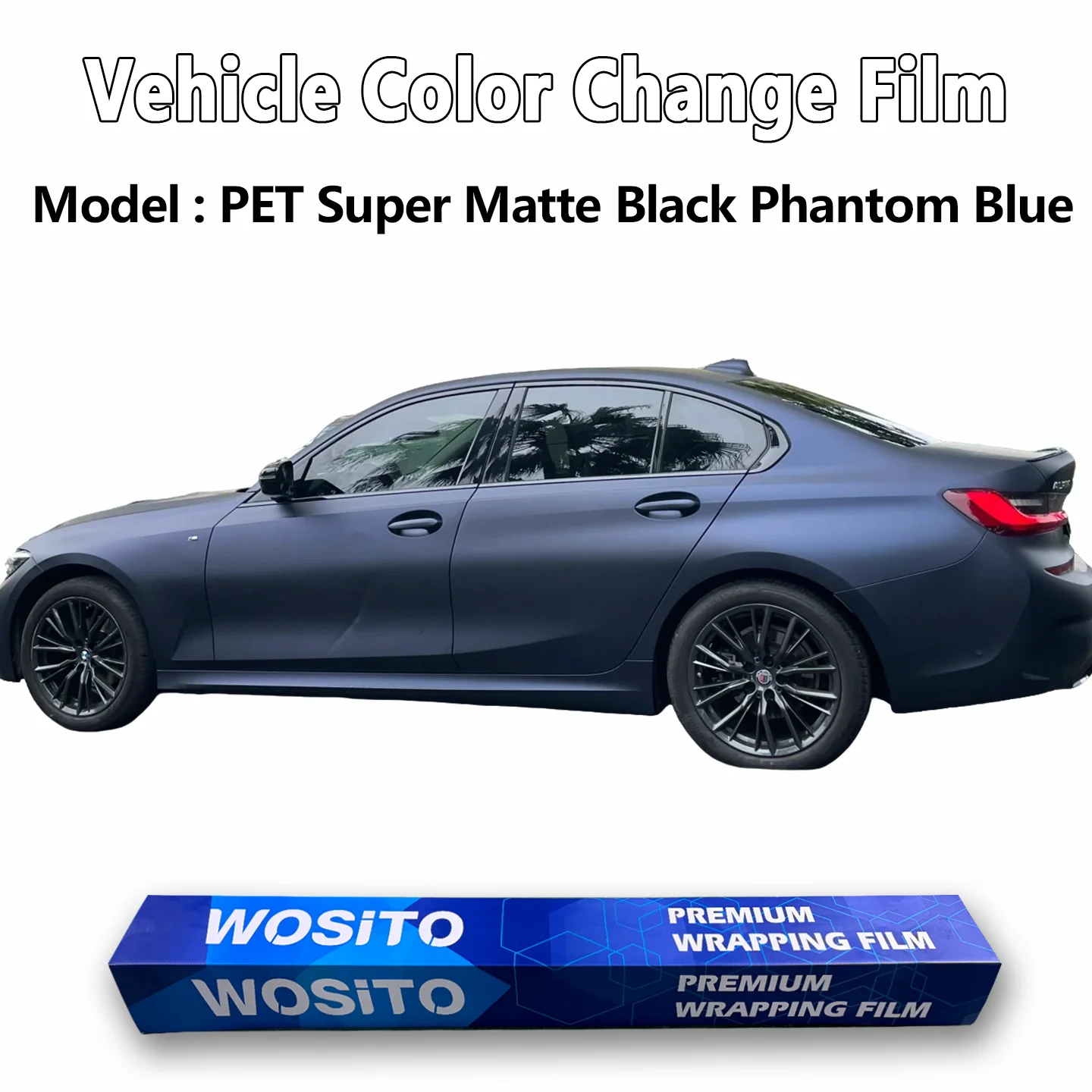 PET Matte Black Blue Shift Car Wrap Film Satin Vinyl Roll Full Body Automotive Styling UV Protection Factory Direct