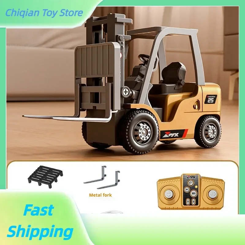 

Mini Alloy Forklift: Dual-Mode Remote Control Electric Engineering Vehicle Rechargeable Toy Car Model for Kids Gift