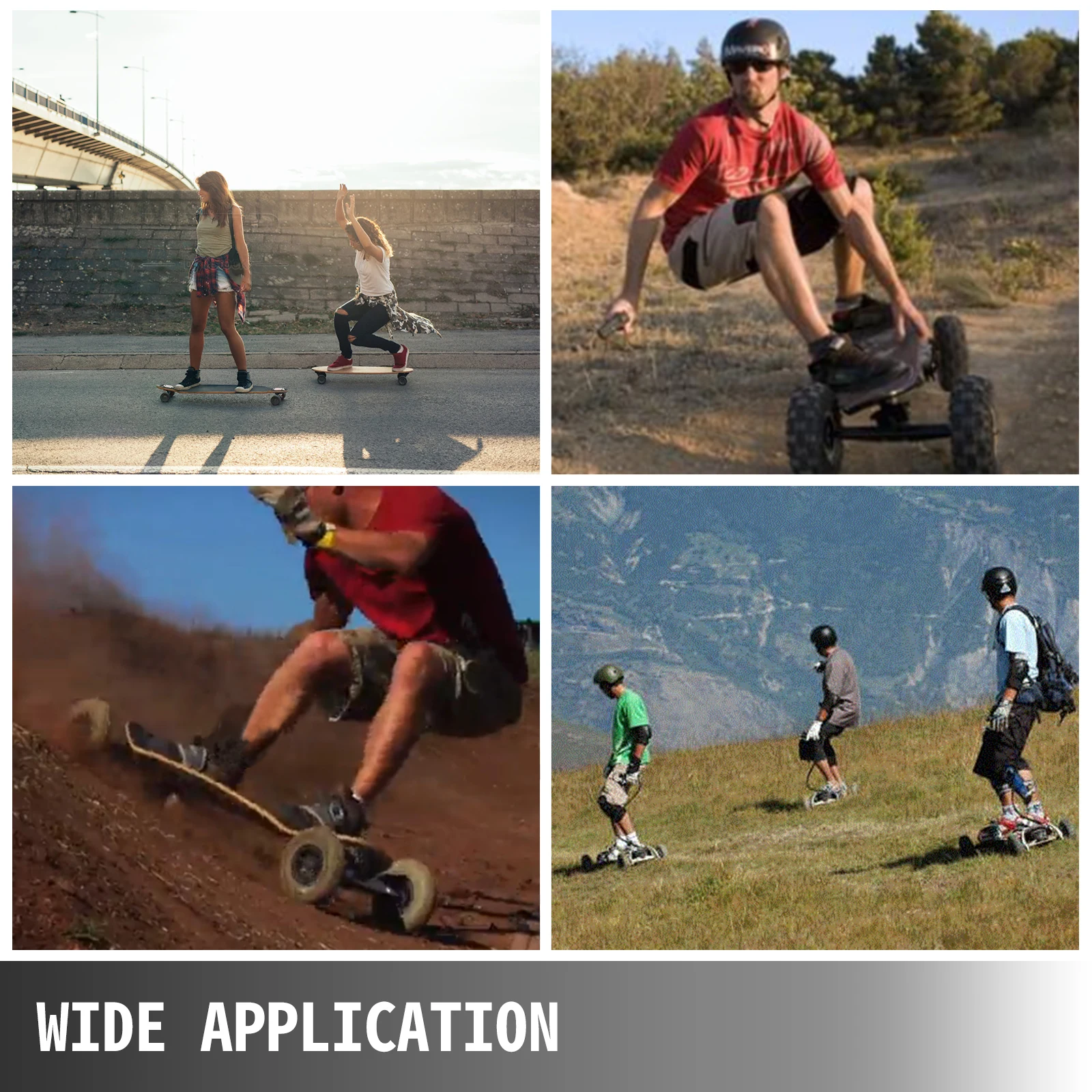 VEVOR Skateboard Fuoristrada di Forma Galassia Ruota 8 Pollici, Pattino Consiglio di Montagna Telaio in Lega di Alluminio da 10 Pollici con Accessori Multipli per Livello Soglia o Professionista