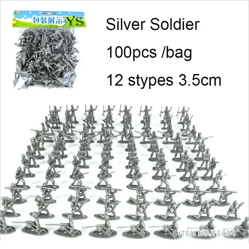 100pcs/12 Stype Lot Hot Bag Soldier Toys Static Small Soldier Person Military Model Children Toys Wholesale Mixed Batch