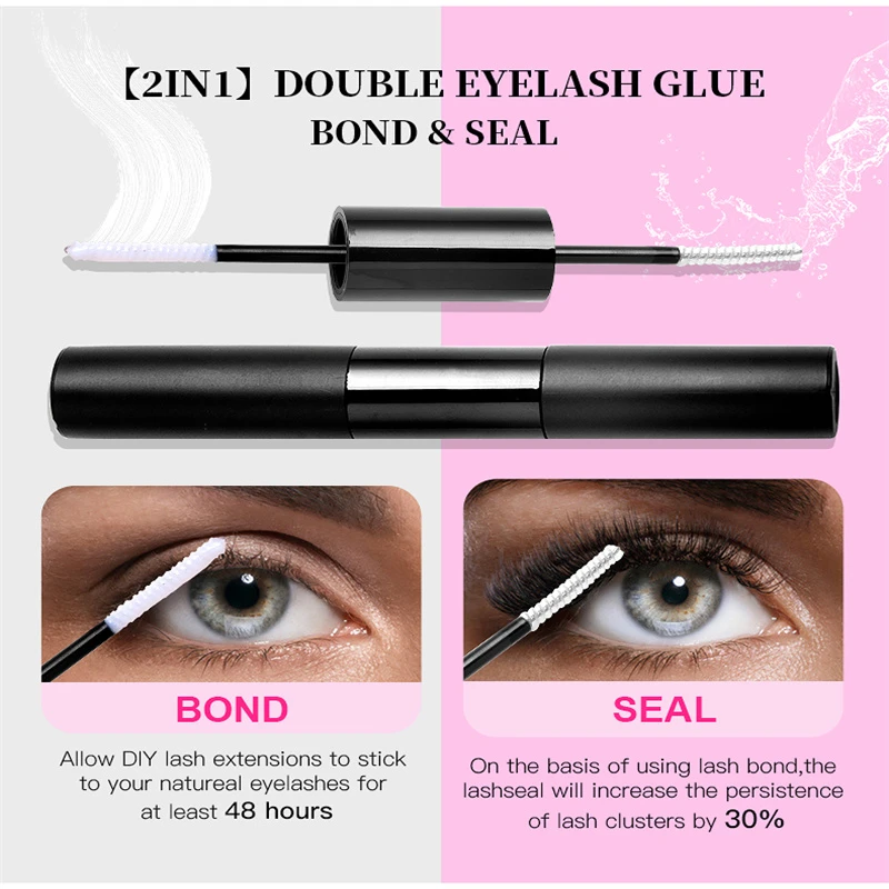 120 Clusters D Curl Eyelashes Handmade Thin Band Natural Adhesive DIY Segmented Eyelash Tweezers for Beauty Salons