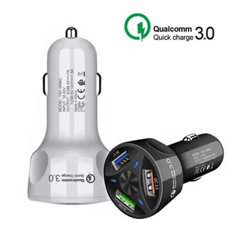 

Car Cigarette Lighter Universal 7A 48W USB Car Charger Cigarette Lighter Splitter 3 Port Quick Charge 3.0 Fast Charging Ports