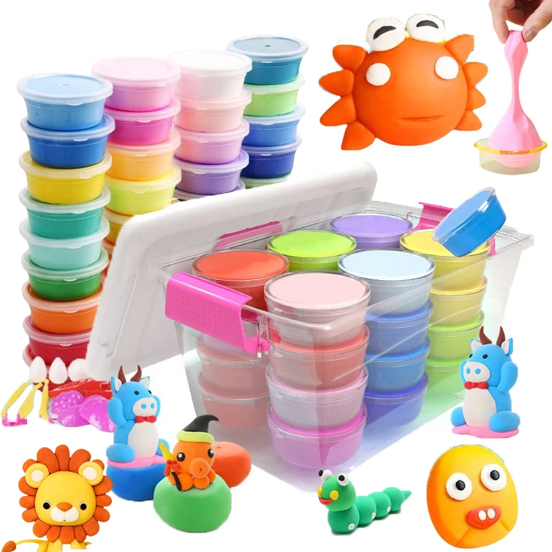 50 Farben super leichter Ton luft trockenes Polymer Plastilin Modell ier masse mit 19 Werkzeugen weichen kreativen Schleim DIY Spielzeug für Kinder Geschenke