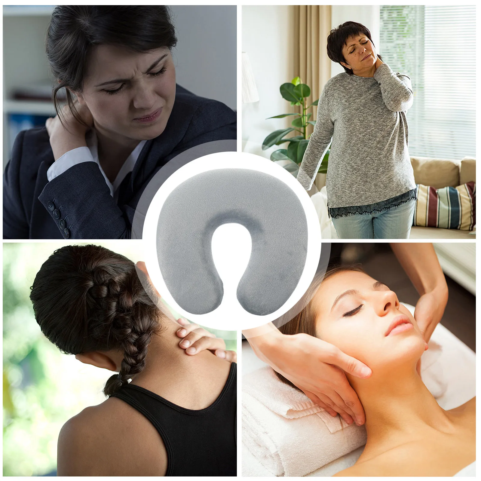 

Support Pillow U-Shaped Neck Neck Cushion Pillow Light Grey For Travel Home Office Use Cervical Support Cushion