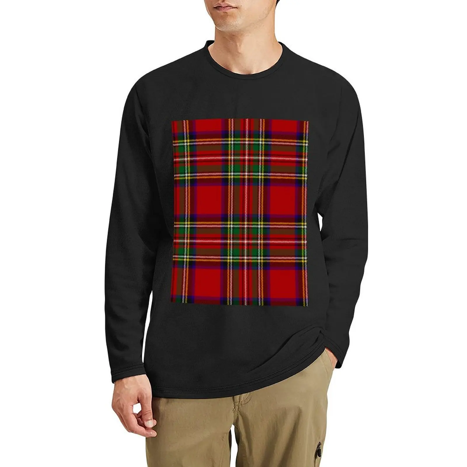 

Tartan Long T-Shirt graphics t shirt cute clothes plus size t shirts tops t shirts for men graphic