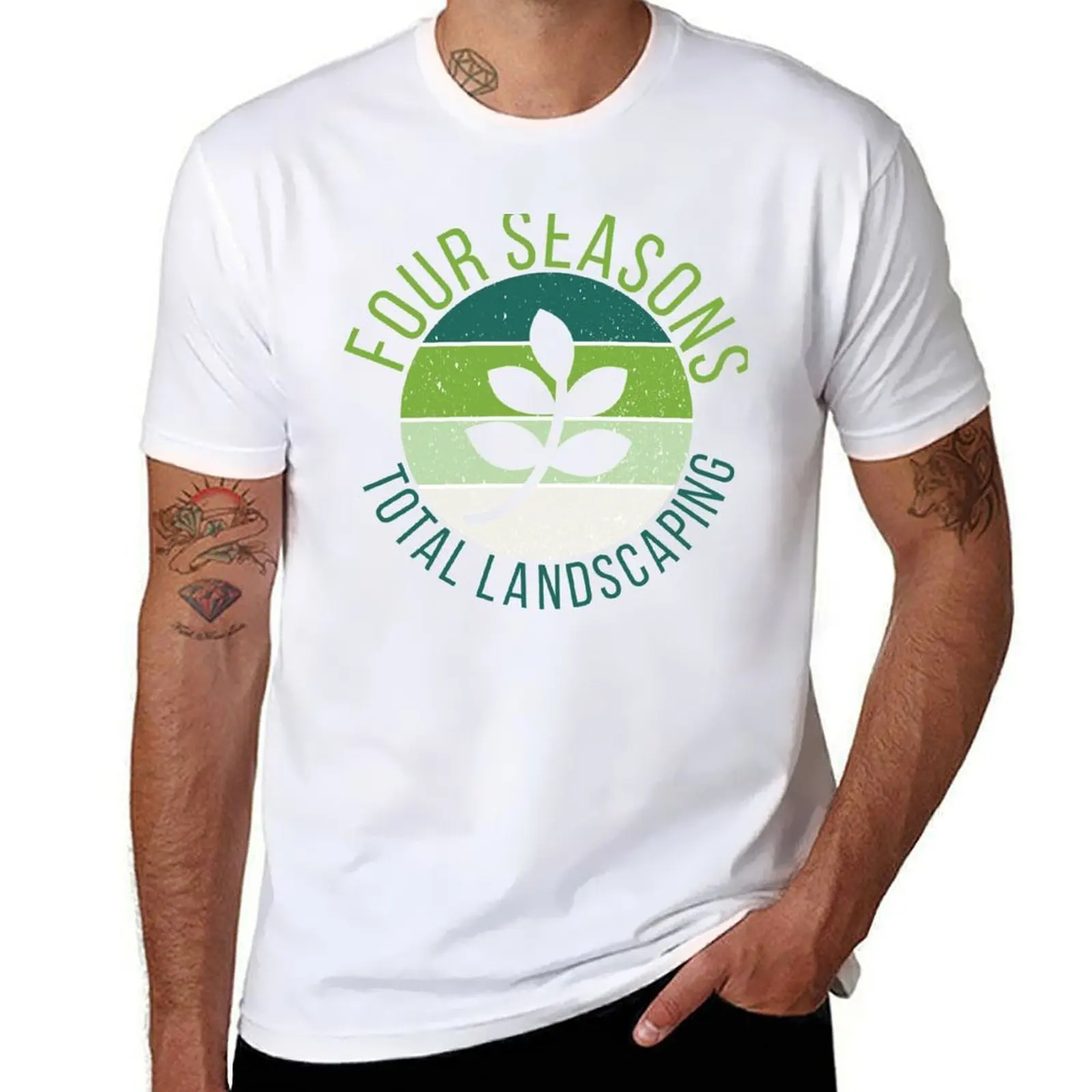 

four seasons total landscaping T-Shirt men t shirt cotton 100% t shirts cotton 100% T-Shirt