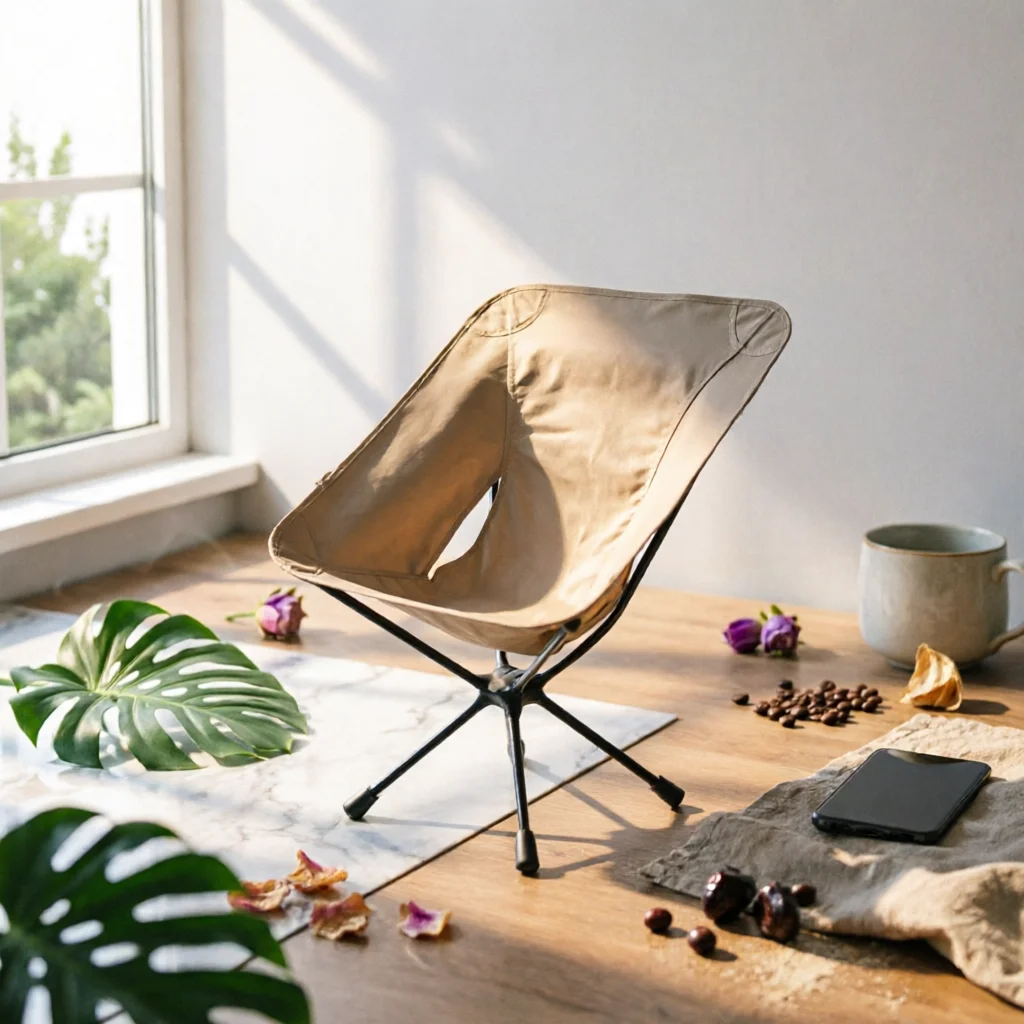 Swivel Camping Chair Foldable Folding Swivel Chair Furniture 360-Degree Rotating Compact for Campers, Fishing