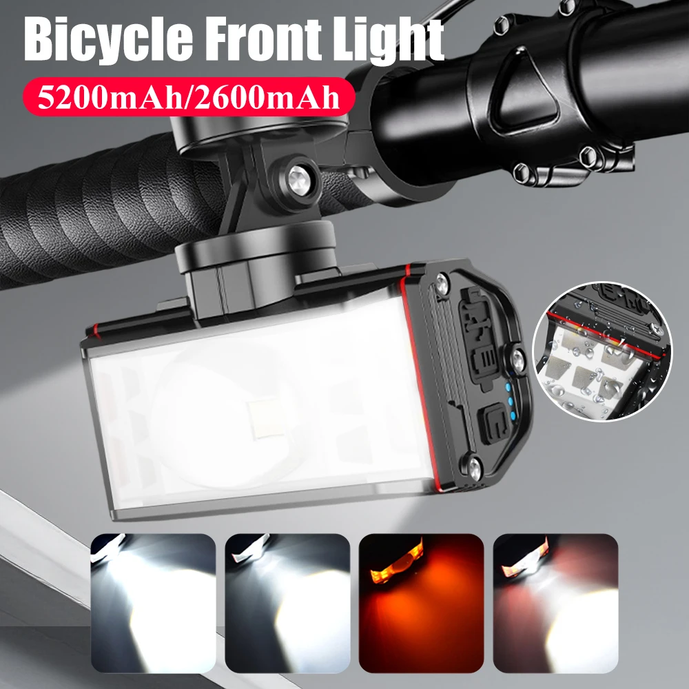 

Светодиодный фонарь для велосипедного руля, USB-перезаряжаемый, 1800 лм, для активного отдыха, MTB, горный велосипед, аксессуары для велосипедов