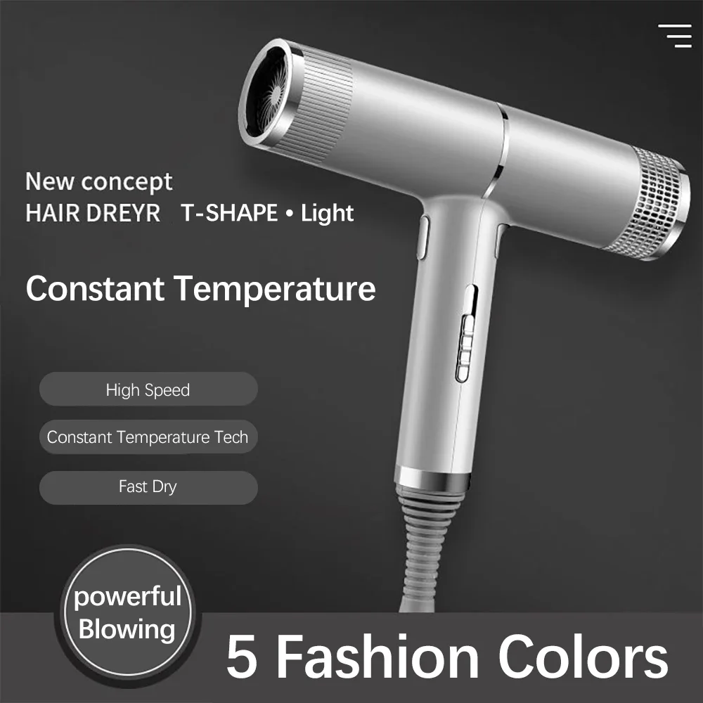 Secador de cabelo elétrico ânion com proteção contra superaquecimento, baixo ruído, alisador de cabelo - envoltório de ar poderoso para estilo de cabelo