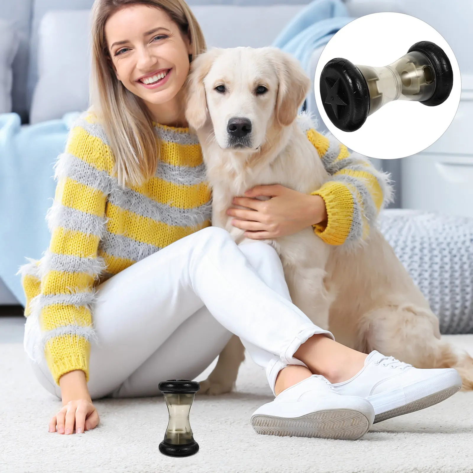 Leak Design Dog Treat Dispenser Ball Encourages Problem Solving Skills Reduces Biting Chewing Destructive Habits Promotes