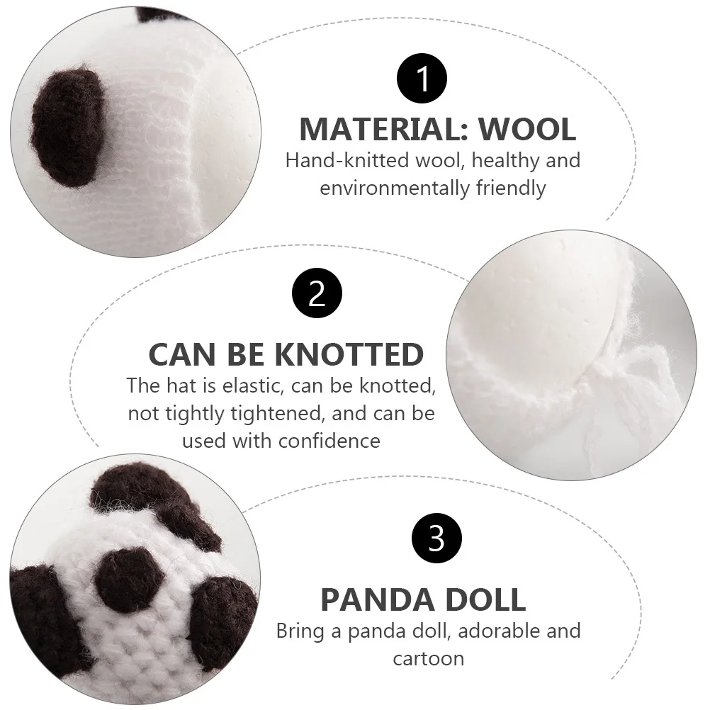 

1 set 1 Set Hand-Knitted Panda Hat Cap Infant Photography Costume Adorable Cartoon Newborn Photo Props Set 0-1 Month