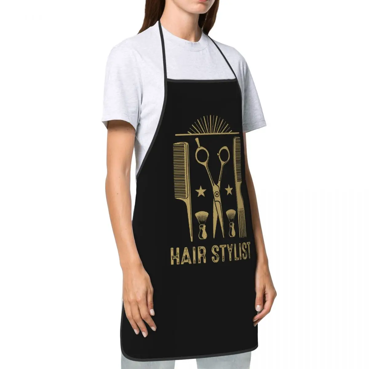 Hair Stylist Bib Apron Adult Chef Tablier Cuisine for Kitchen Cooking Barber Hairdresser Fashion Trend Hairstyle Kitchen Baking