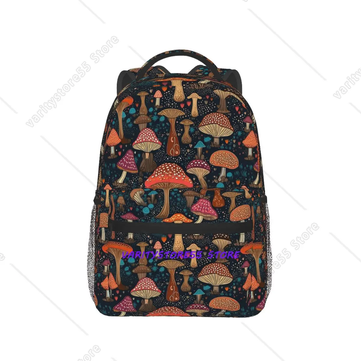 Mochila com estampa de cogumelos mágicos psicodélicos, mochila escolar de grande capacidade, bolsa escolar, bolsa de ombro para homens e mulheres, promoção imperdível