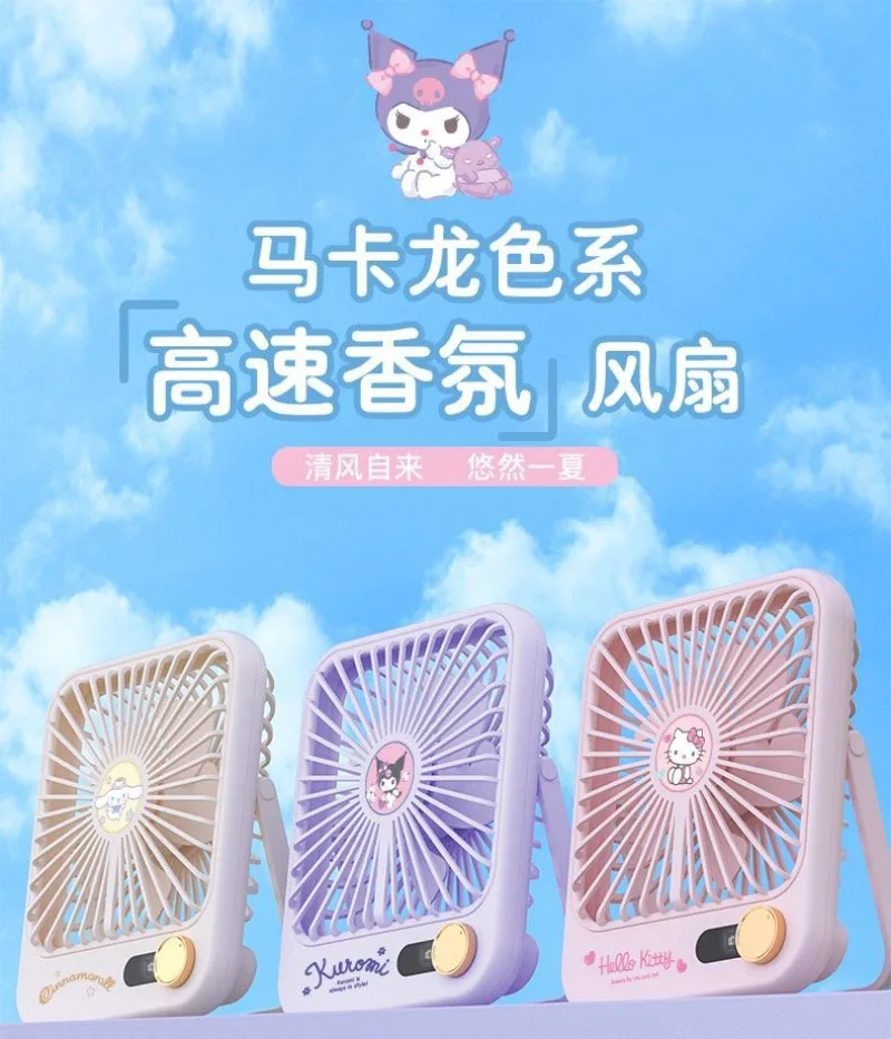 

Sanrio Hello Kitty Cinnamoroll Kawaii Ins Fashion Cooler Fan Cute My Melody Hanging Usb Charging Fan Lovely Gifts for Girls