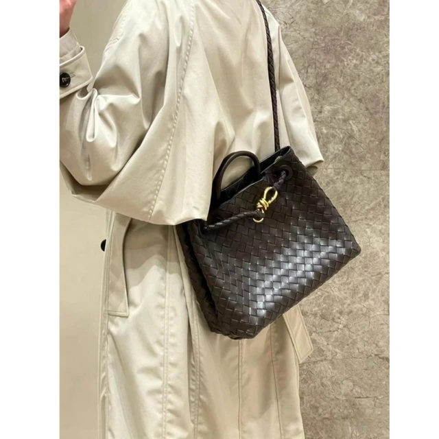 Andiamo Full grain Leather Woven Bag Women Genuine Leather Commuter Large Capaci Tote Bag Underarm Shoulder Messenger Bag AliExpress
