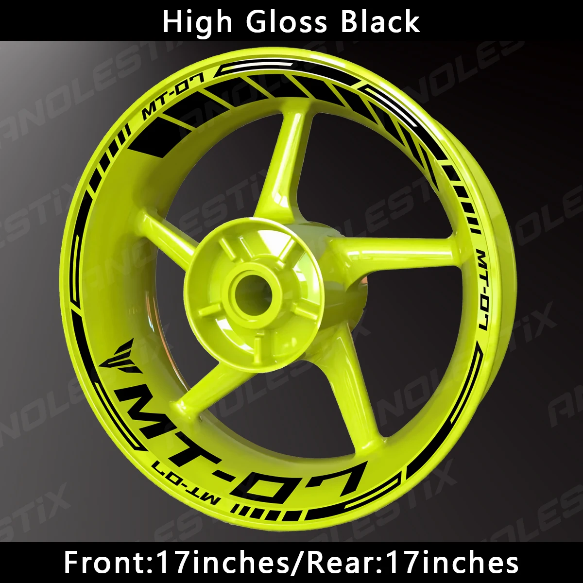 AnoleStix Reflective Motorcycle Wheel Sticker Hub Decal Rim Stripe Tape For YAMAHA MT-07 MT07