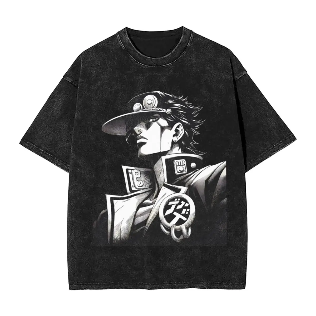 Anime Jojo Bizarre Adventure Graphic woman Men Cotton Washed Hot stamping Print T-Shirt,DIO Cotton Summer Short Sleeve Tees