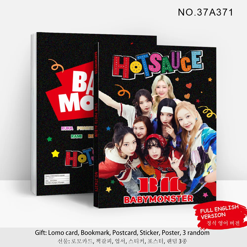 

Kpop BABYMONSTER New Edition HOT SAUCE Magazine Album Fashion Photo Collection Stickers CHIQUITA Lomo Card Fan Collection Gifts