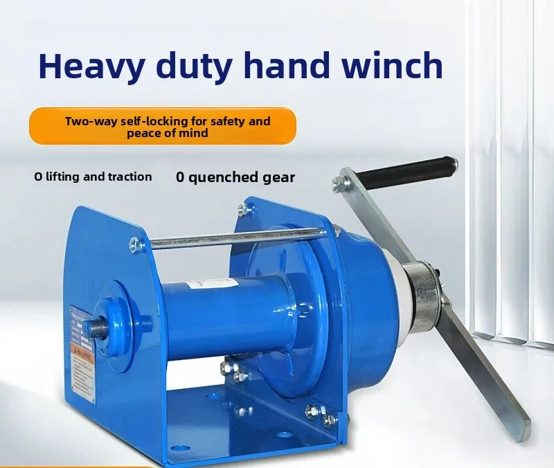 Hand Winch Manual Self-locking Brake Hoist Wire Rope Tractor Lifting Small Crane