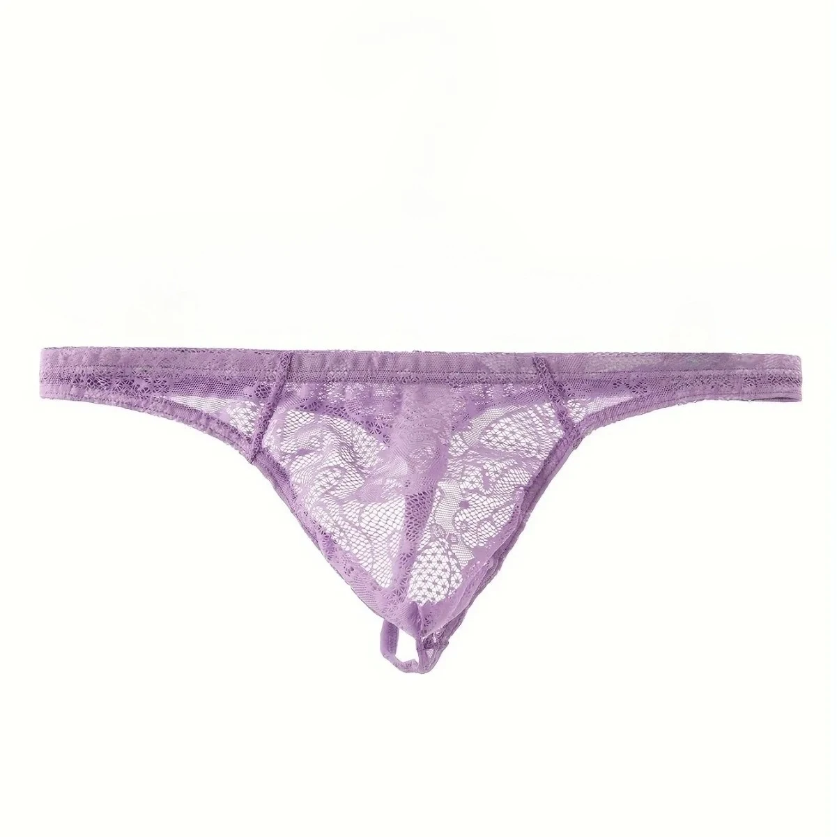 Men's Lace Thong, Sexy Sheer Mesh Erotic T-back Underwear