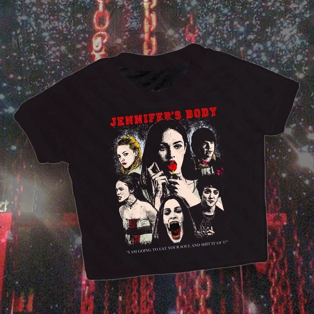 Kpop Trashy Y2k 2000s Tops Gothic Woman Clothing Women's T-shirts 90s Clothes Vintage Goth Graphic Tees Y2k Top Emo Kawaii Shirt