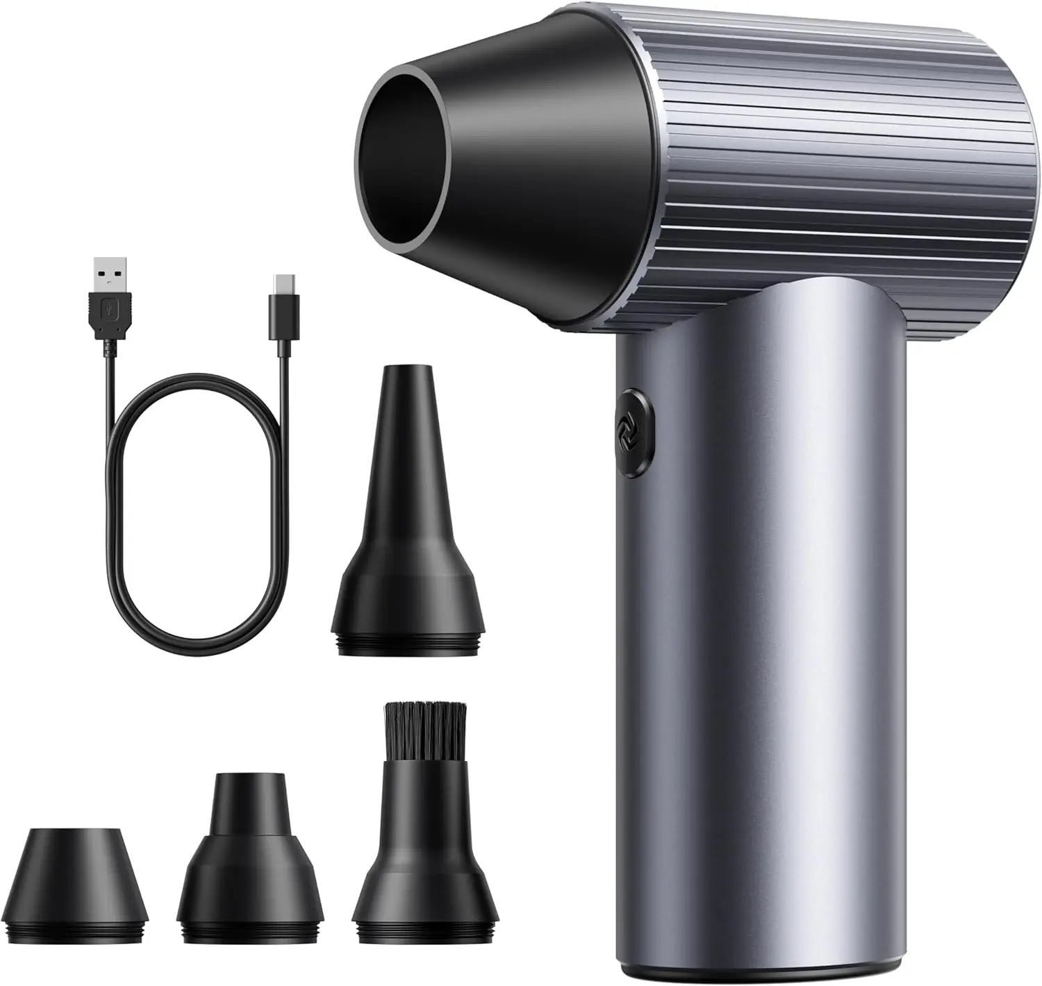 

300,000 RPM Rechargeable Electric Air Duster with 3 Speeds & 4 Nozzles for Keyboard, Car, and Outdoor Cleaning