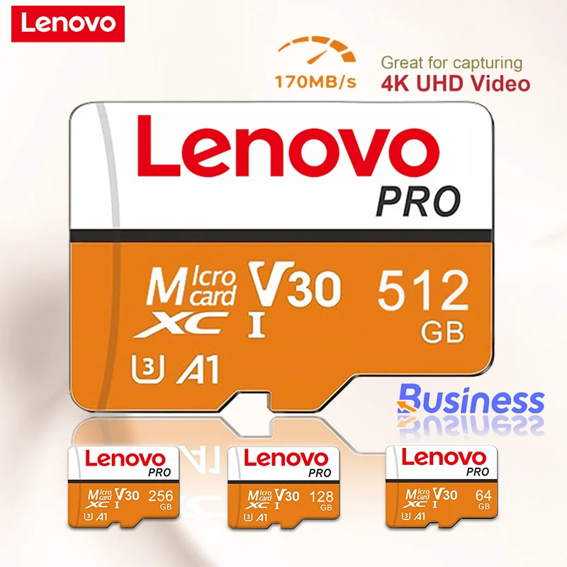 Lenovo sd/ tf storage solutions 512/256/128/64gb large capacity high-speed read/write suitable for computer desktop Mac camera