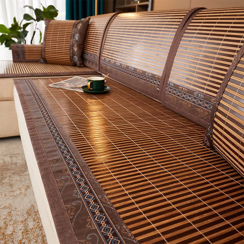 

Bamboo Mat Sofa Cushion Summer Style Cool Cushion Solid Wood Leather Sofa Cushion