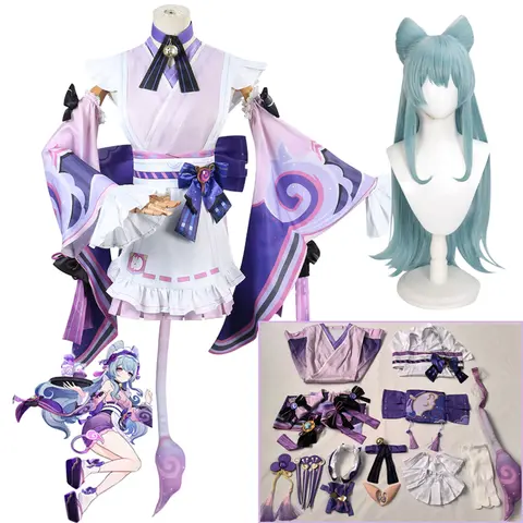 Parrucca del costume cosplay Yumatisuki Mizuki per il gioco Genshin Impact Abito kimono da donna Abiti da gioco di ruolo da donna