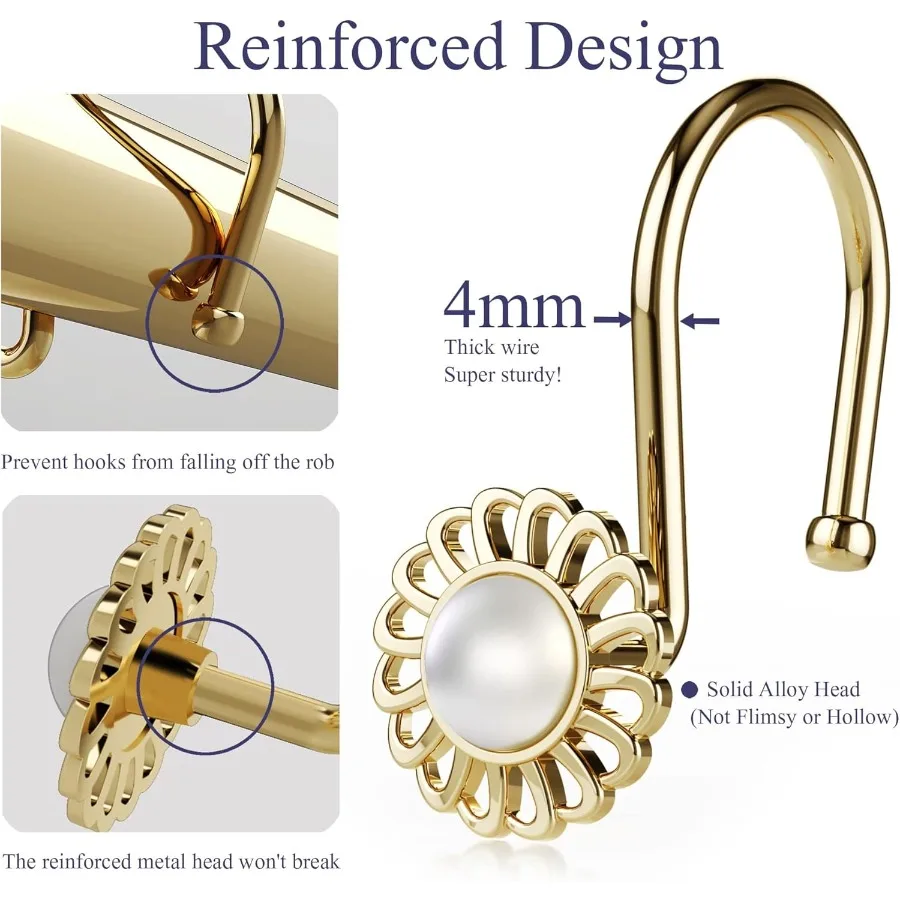 الذهب دش الستار السنانير خواتم الزخرفية دش الستار الشماعات الثقيلة حلقات دش معدنية عباد الشمس دش السنانير للعرض