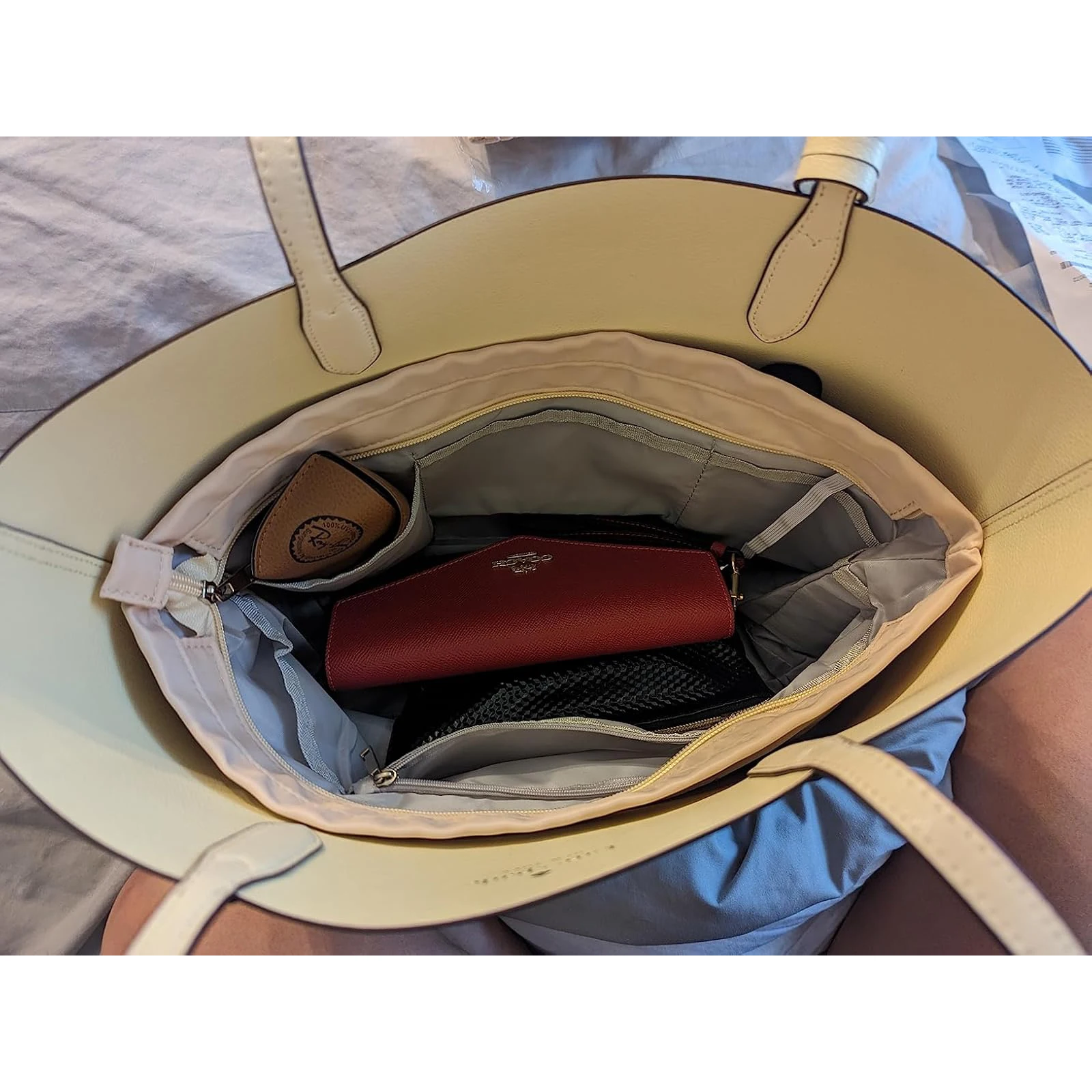 Insert organisateur de sac à main en nylon de qualité supérieure - 13 - Doublure de sac à main fourre-tout de poche avec fermeture éclair, 4 tailles disponibles