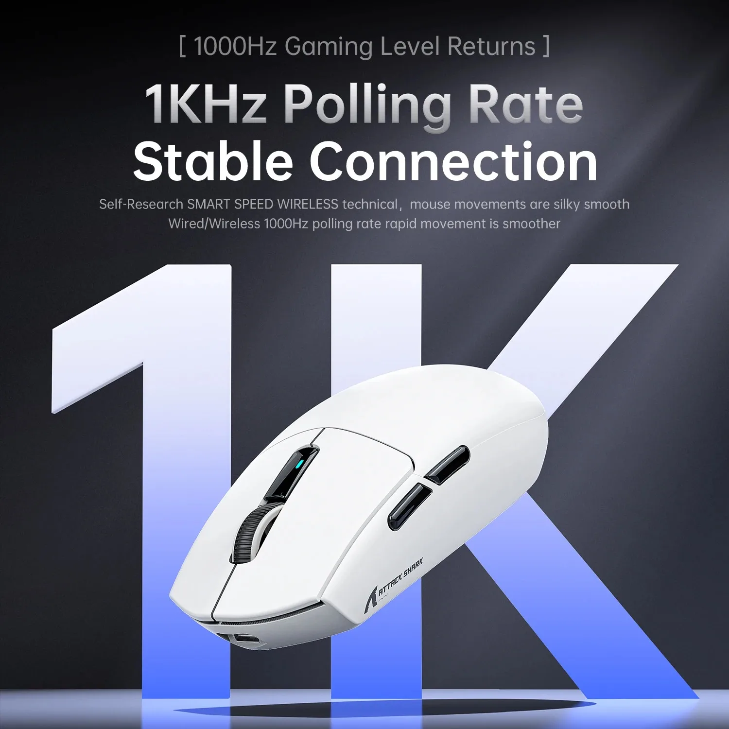 ماوس ألعاب ATTACK SHARK G3 لاسلكي 1K هرتز ثلاثي الوضع PAW3311، 25000 ديسيبل متوحد الخواص 400IPS BCM52820MCU لملحقات ألعاب الكمبيوتر هدية